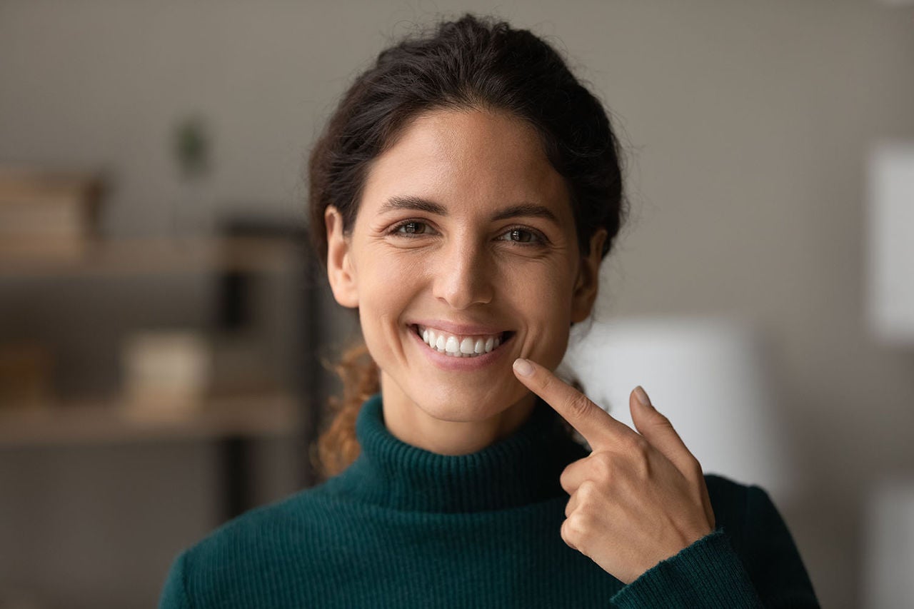 shiny smile portrait young happy hispanic